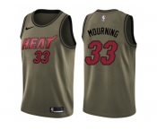 Men Nike Miami Heat #33 Alonzo Mourning Green Salute to Service NBA Swingman Jersey