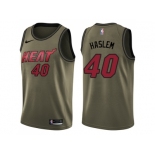 Men Nike Miami Heat #40 Udonis Haslem Green Salute to Service NBA Swingman Jersey