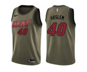 Men Nike Miami Heat #40 Udonis Haslem Green Salute to Service NBA Swingman Jersey