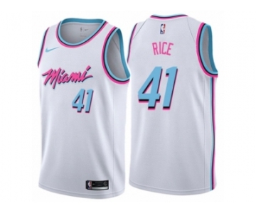 Men Nike Miami Heat #41 Glen Rice Authentic White NBA Jersey - City Edition