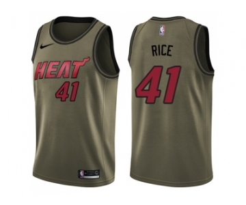 Men Nike Miami Heat #41 Glen Rice Green Salute to Service NBA Swingman Jersey