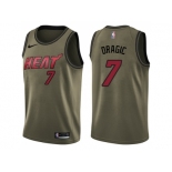 Men Nike Miami Heat #7 Goran Dragic Green Salute to Service NBA Swingman Jersey