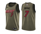 Men Nike Miami Heat #7 Goran Dragic Green Salute to Service NBA Swingman Jersey