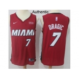 Men Nike Miami Heat #7 Goran Dragic Red NBA Authentic Statement Edition Jersey