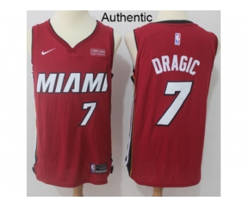 Men Nike Miami Heat #7 Goran Dragic Red NBA Authentic Statement Edition Jersey