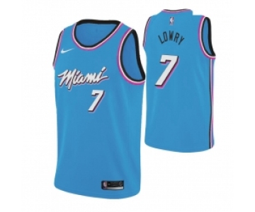 Men Nike Miami Heat #7 Kyle Lowry 2019 20 Men Blue Miami City Edition NBA Jersey