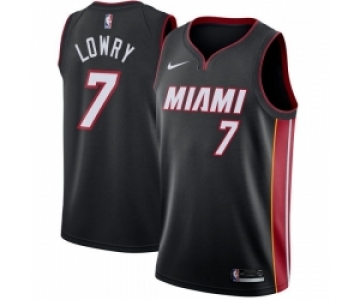 Men Nike Miami Heat #7 Kyle Lowry Black NBA Swingman Icon Edition Jersey