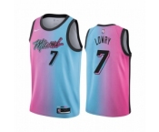 Men Nike Miami Heat #7 Kyle Lowry Blue Pink NBA Swingman 2020 21 City Edition Jersey