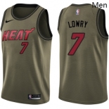 Men Nike Miami Heat #7 Kyle Lowry Green Salute to Service NBA Swingman Jersey