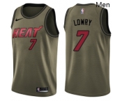 Men Nike Miami Heat #7 Kyle Lowry Green Salute to Service NBA Swingman Jersey