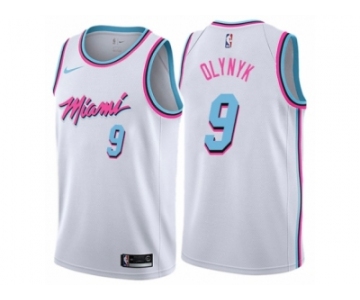 Men Nike Miami Heat #9 Kelly Olynyk Authentic White NBA Jersey - City Edition