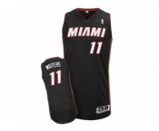 Men's Adidas Miami Heat #11 Dion Waiters Authentic Black Road NBA Jersey