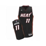 Men's Adidas Miami Heat #11 Dion Waiters Swingman Black Road NBA Jersey