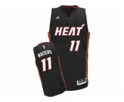 Men's Adidas Miami Heat #11 Dion Waiters Swingman Black Road NBA Jersey