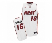 Men's Adidas Miami Heat #16 James Johnson Swingman White Home NBA Jersey