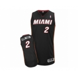 Men's Adidas Miami Heat #2 Wayne Ellington Authentic Black Road NBA Jersey