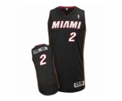 Men's Adidas Miami Heat #2 Wayne Ellington Authentic Black Road NBA Jersey