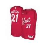 Men's Adidas Miami Heat #21 Hassan Whiteside Authentic Red 2016-2017 Christmas Day NBA Jersey