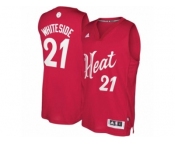 Men's Adidas Miami Heat #21 Hassan Whiteside Authentic Red 2016-2017 Christmas Day NBA Jersey