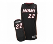 Men's Adidas Miami Heat #22 Derrick Williams Authentic Black Road NBA Jersey