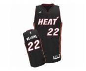 Men's Adidas Miami Heat #22 Derrick Williams Swingman Black Road NBA Jersey