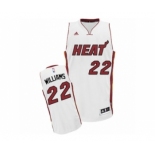 Men's Adidas Miami Heat #22 Derrick Williams Swingman White Home NBA Jersey