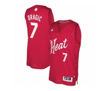 Men's Adidas Miami Heat #7 Goran Dragic Authentic Red 2016-2017 Christmas Day NBA Jersey