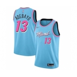 Men's Heat #13 Bam Adebayo Blue Basketball Swingman City Edition 2019-2020 Jersey