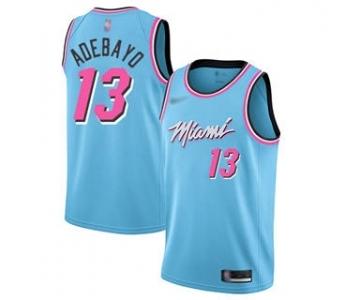 Men's Heat #13 Bam Adebayo Blue Basketball Swingman City Edition 2019-2020 Jersey