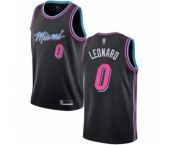 Men's Miami Heat #0 Meyers Leonard Authentic Black Basketball Jersey - City Edition