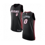 Men's Miami Heat #0 Meyers Leonard Authentic Black Basketball Jersey - Icon Edition