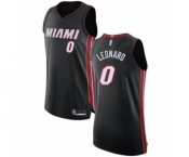 Men's Miami Heat #0 Meyers Leonard Authentic Black Basketball Jersey - Icon Edition