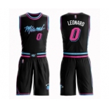 Men's Miami Heat #0 Meyers Leonard Authentic Black Basketball Suit Jersey - City Edition