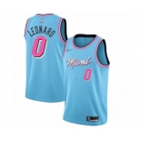 Men's Miami Heat #0 Meyers Leonard Authentic Blue Basketball Jersey - 2019-20 City Edition