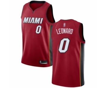 Men's Miami Heat #0 Meyers Leonard Authentic Red Basketball Jersey Statement Edition