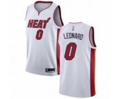 Men's Miami Heat #0 Meyers Leonard Authentic White Basketball Jersey - Association Edition