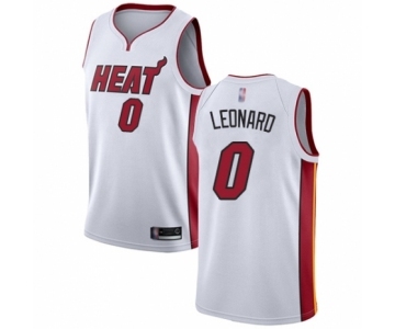 Men's Miami Heat #0 Meyers Leonard Authentic White Basketball Jersey - Association Edition