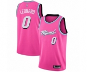 Men's Miami Heat #0 Meyers Leonard Pink Swingman Jersey - Earned Edition