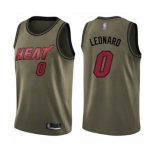 Men's Miami Heat #0 Meyers Leonard Swingman Green Salute to Service Basketball Jersey