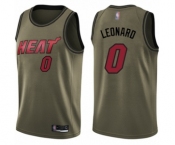 Men's Miami Heat #0 Meyers Leonard Swingman Green Salute to Service Basketball Jersey