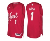 Men's Miami Heat #1 Chris Bosh 2016 Christmas Day Red NBA Swingman Jersey