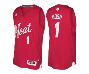 Men's Miami Heat #1 Chris Bosh 2016 Christmas Day Red NBA Swingman Jersey