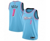 Men's Miami Heat #1 Chris Bosh Swingman Blue Basketball Jersey - 2019-20 City Edition