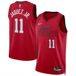 Men's Miami Heat #11 Jaime Jaquez Jr. Red 2024-25 City Edition Stitched Basketball Jersey