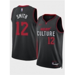 Men's Miami Heat #12 Dru Smith Black 2024 City Edition Stitched Basketball Jersey