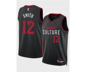 Men's Miami Heat #12 Dru Smith Black 2024 City Edition Stitched Basketball Jersey