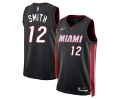 Men's Miami Heat #12 Dru Smith Black 2024 Icon Edition Stitched Basketball Jersey