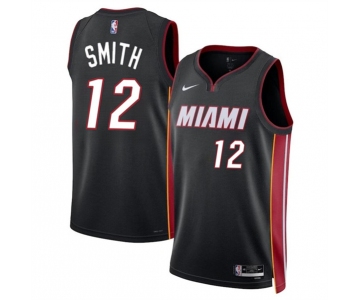 Men's Miami Heat #12 Dru Smith Black 2024 Icon Edition Stitched Basketball Jersey