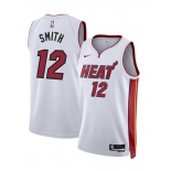 Men's Miami Heat #12 Dru Smith White 2024 Association Edition Stitched Basketball Jersey