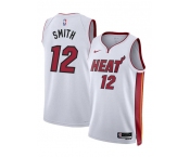 Men's Miami Heat #12 Dru Smith White 2024 Association Edition Stitched Basketball Jersey